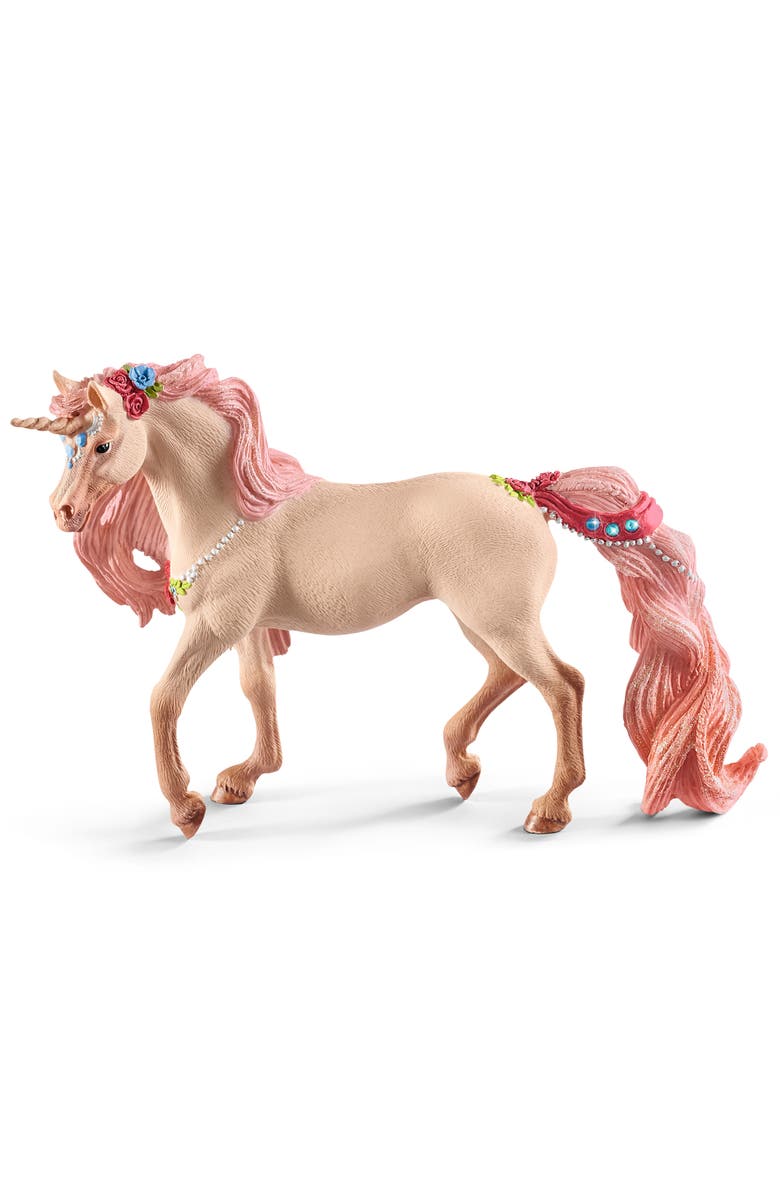 Schleich Bayala Decorated Unicorn Mare, Collectible Figurine, Plastic, Pink, Kids, Main, color, Multicolored