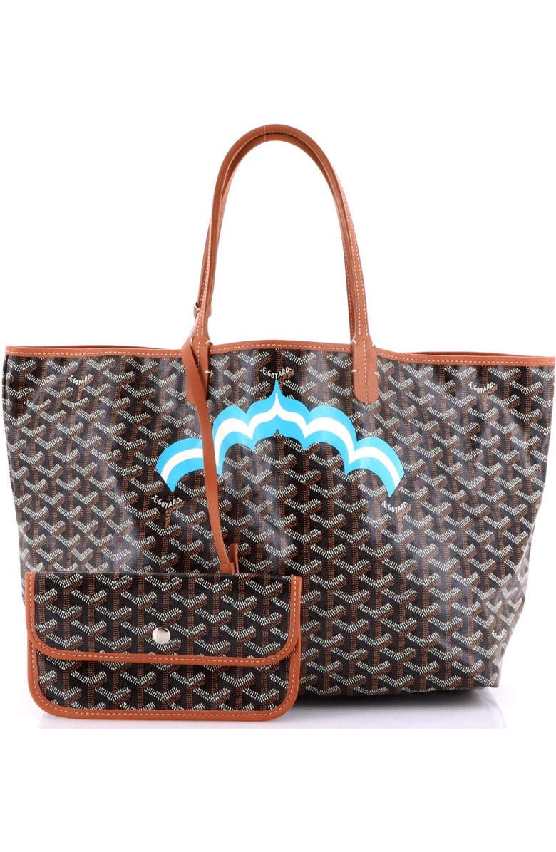 Pre-Owned Goyard Saint Louis Tote Printed Coated Canvas PM, Alternate, color, Brown