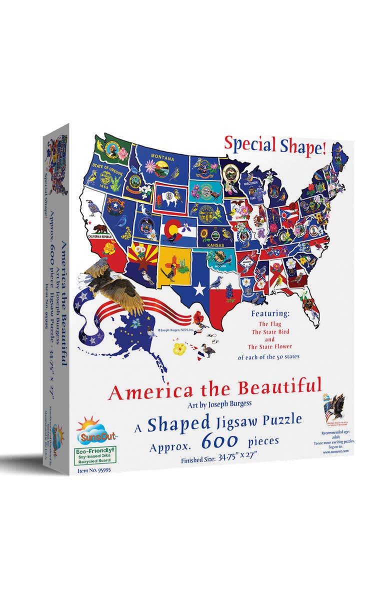 Sunsout America the Beautiful 1000 piece Jigsaw Puzzle for Adults Special Shape, Main, color, Multicolor