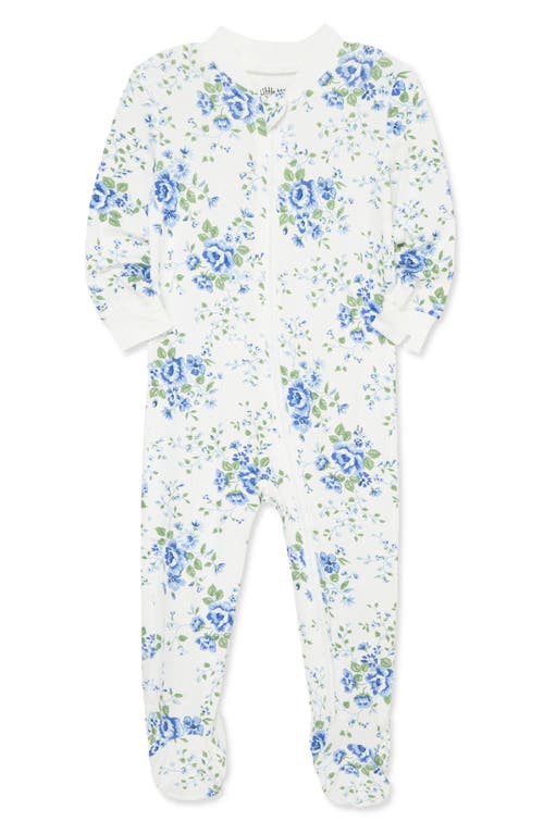 Little Me Toile Print Zip Footie In Multi
