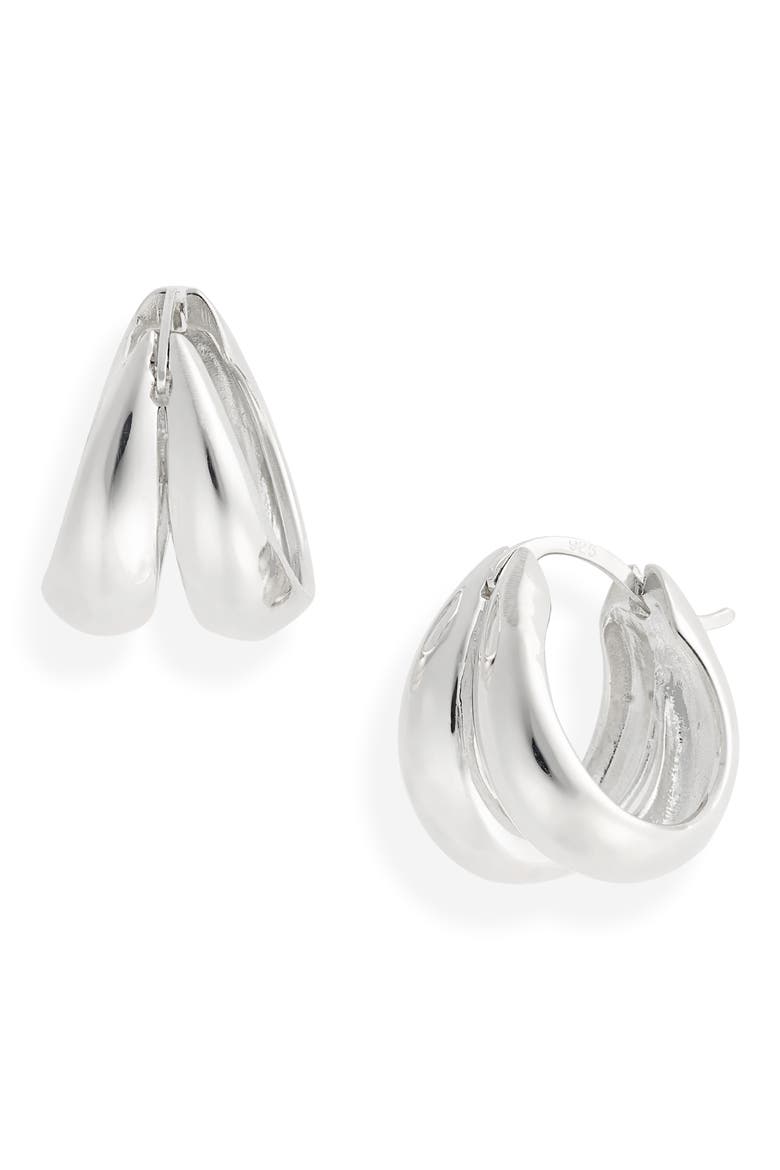 1930 Double Hoops, Main, color, STERLING SILVER