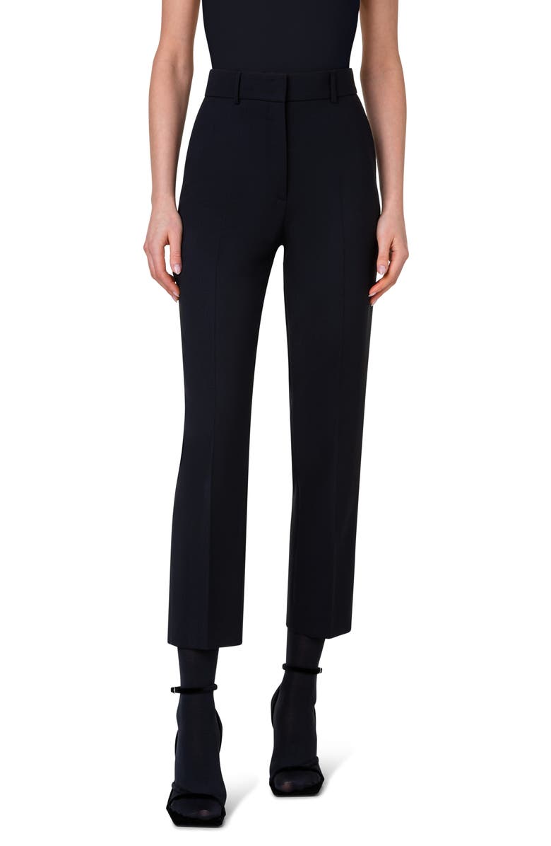 Akris punto Feryn Stretch Virgin Wool Crepe Ankle Pants, Main, color,
