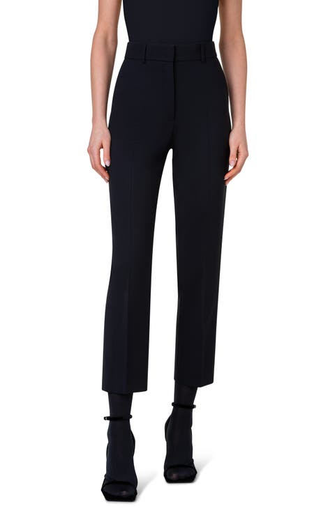 Feryn Stretch Virgin Wool Crepe Ankle Pants