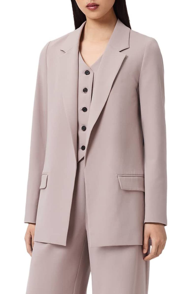 AllSaints Aleida Long Blazer, Alternate, color, Lilac Purple