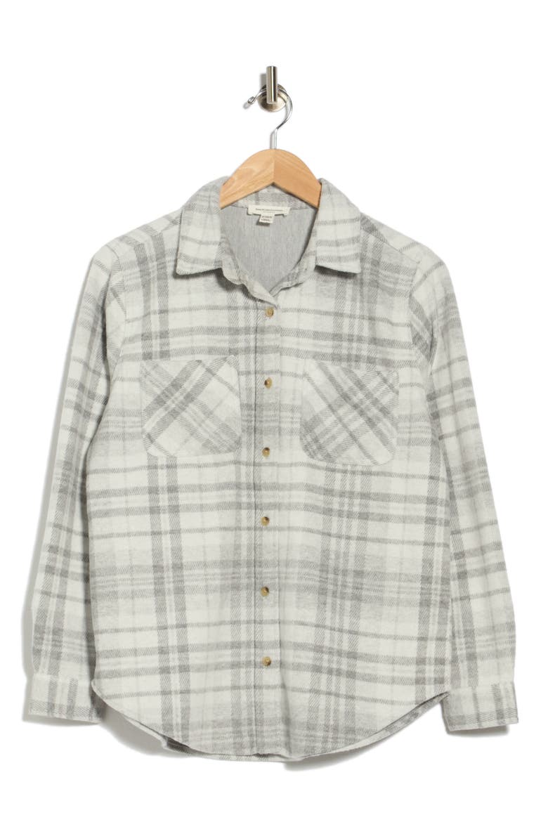 Plaid Jacquard Knit Shacket, Alternate, color, LEAD GREY