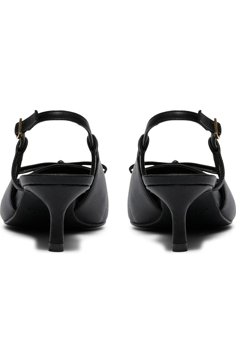 Clarks<sup>®</sup> Zarey Bow Pointed Toe Slingback Pump, Alternate, color, Black Leather