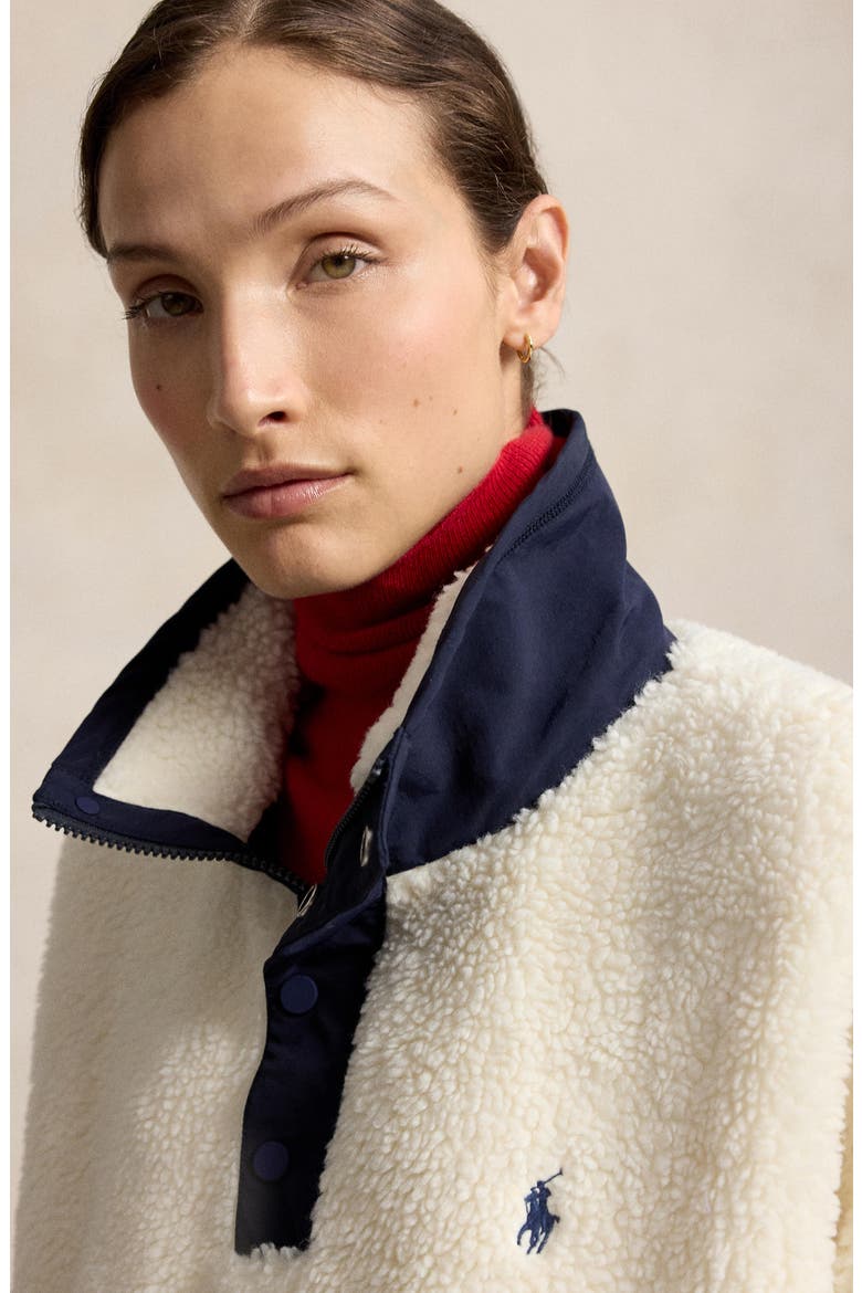 Polo Bear High Pile Fleece Pullover, Alternate, color, CLUBHOUSE CREAM MULTI