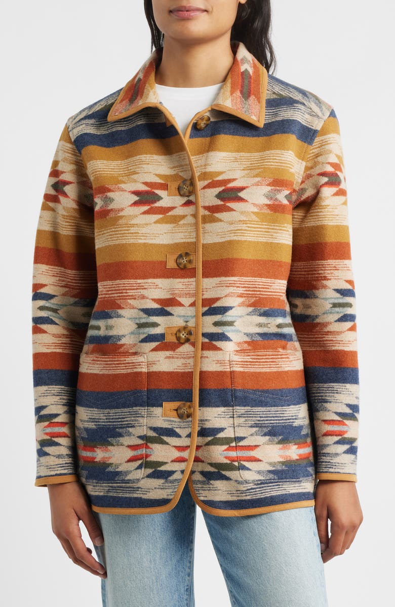 Pendleton Wyeth Falls Reversible Wool Coat, Alternate, color, Wyeth Falls Tan