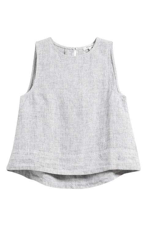 Pleated Linen Shell Top