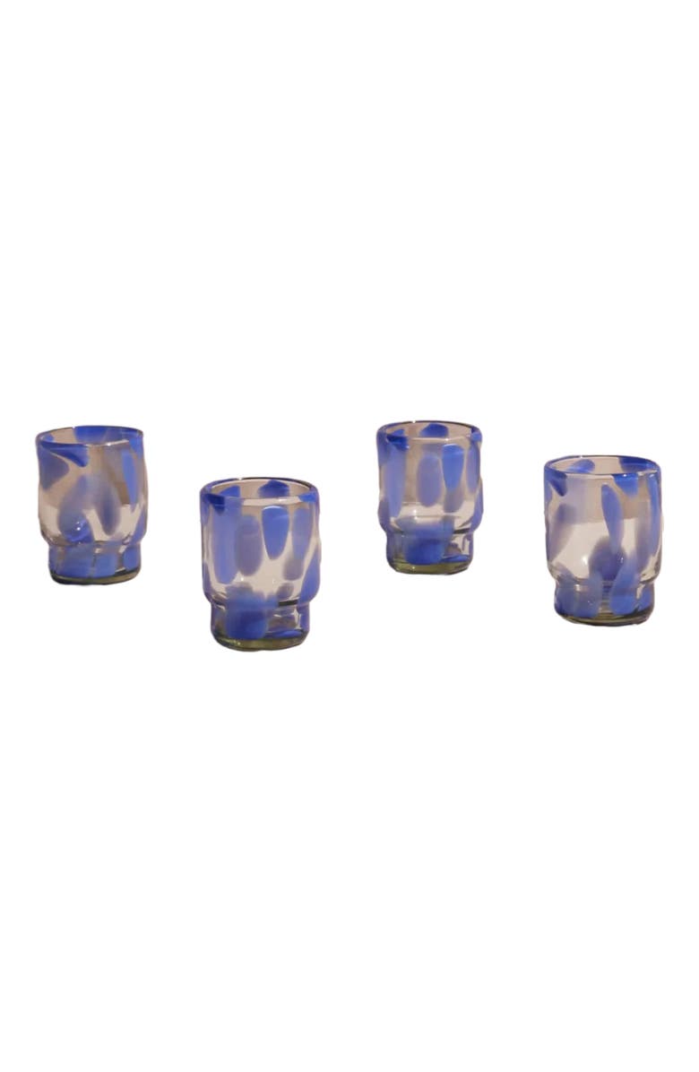 Meso Goods Marta Stackable Glass Blue & Clear - Set of 4, Main, color, Blue