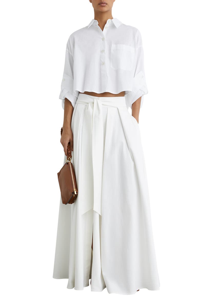 Solenge Cotton Shirt, Alternate, color, WHITE