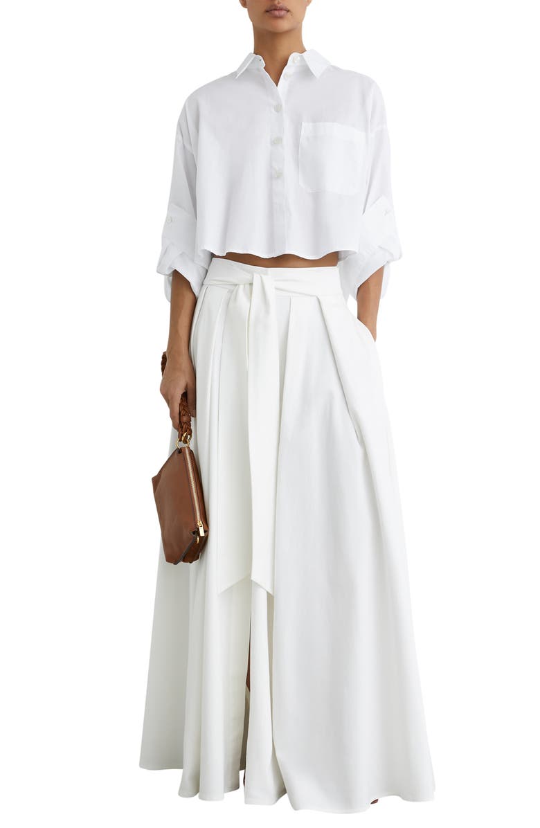 Reiss Solenge Cotton Shirt, Alternate, color, White