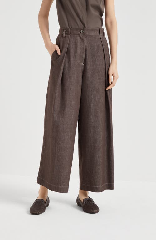 Shop Brunello Cucinelli A-line Trousers In Chocolate