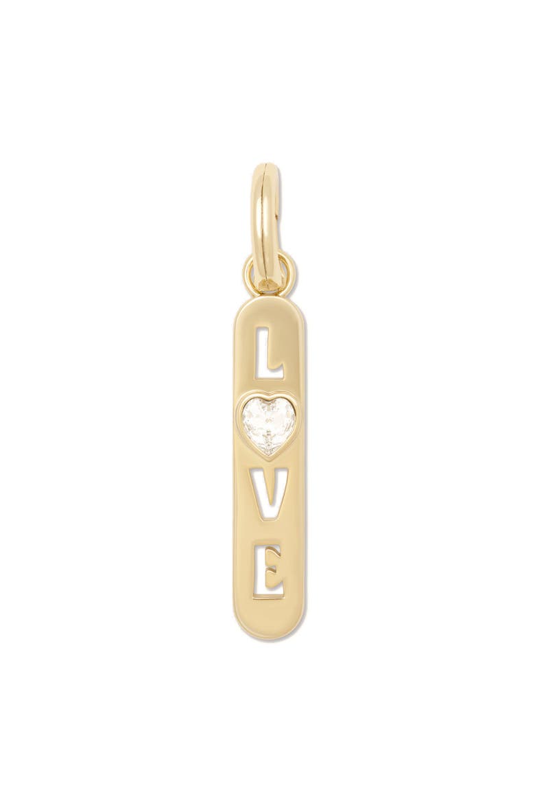 Love Bar Charm, Main, color, CLEAR/ GOLD