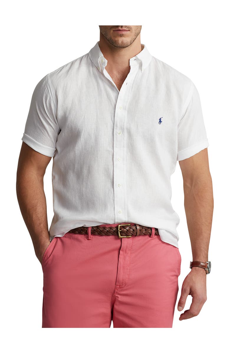 Polo Ralph Lauren Big & Tall Linen Sport Shirt, Main, color, White