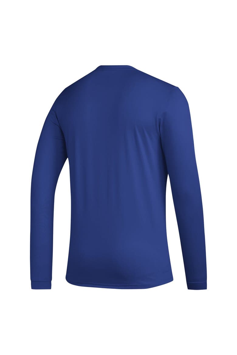 Men's adidas Royal Kansas Jayhawks Primary Locker Logo Pre-Game Long Sleeve T-Shirt, Alternate, color, Royal