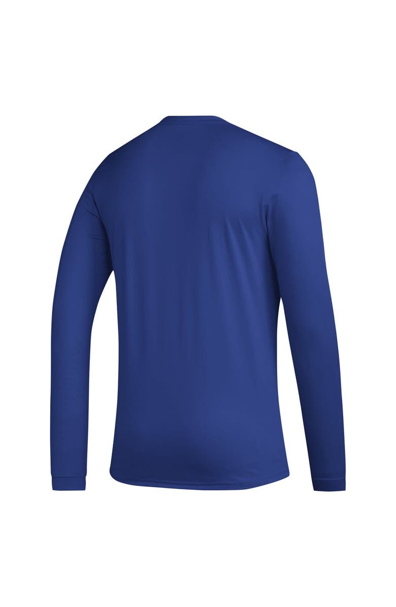 adidas Men's adidas Royal Kansas Jayhawks Primary Locker Logo Pre-Game Long Sleeve T-Shirt, Alternate, color, Royal