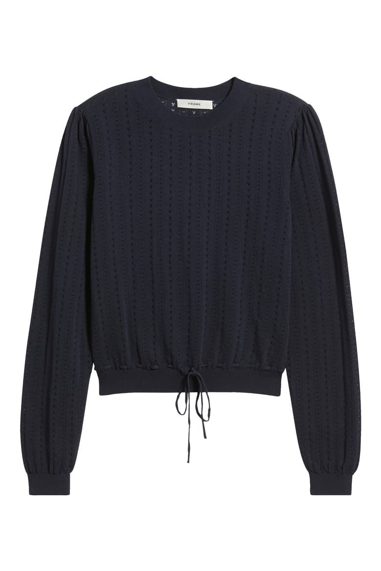 Cotton & Modal Pointelle Sweater, Alternate, color, NAVY