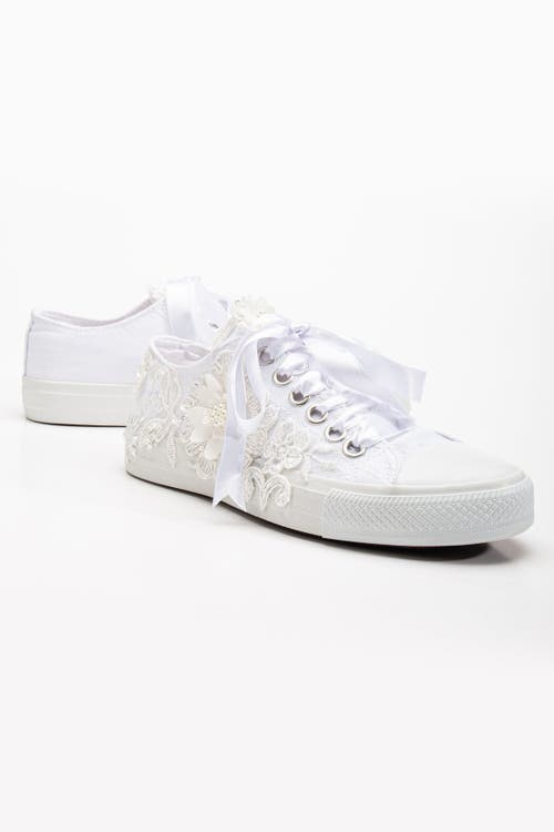 Forever & Always Shoes Peyton Floral Lace Bridal Sneakers In White