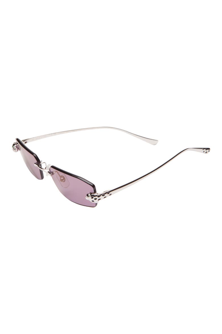 56mm Geometric Sunglasses, Alternate, color, SILVER PURPLE