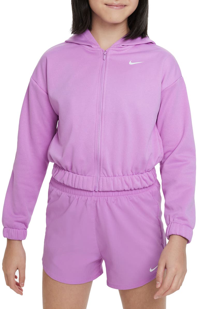 Nike Kids' Therma-FIT Hoodie, Main, color, Rush Fuchsia/ White