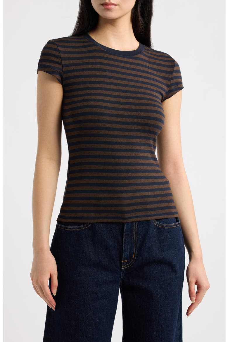 Jenni Stripe T-Shirt, Main, color, BROWN