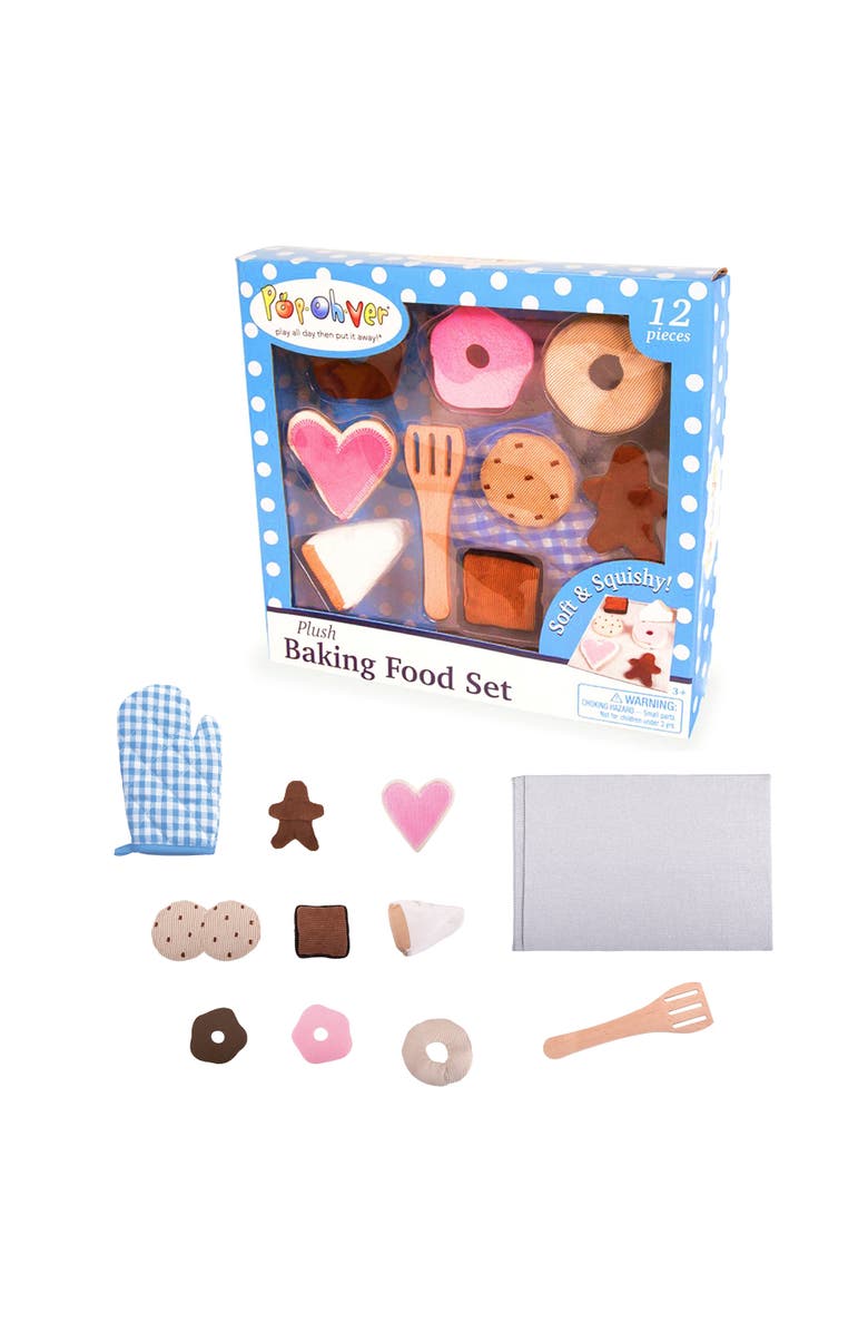 Salus Brands PopOhVer Pretend Play Plush Baking Food Play Set, Alternate, color, Multicolored