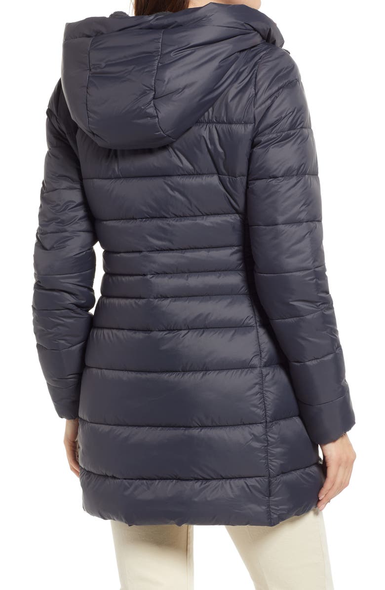 Save The Duck Raven Waterproof Faux Fur Trim Puffer Jacket, Alternate, color, 10017 Grey Black