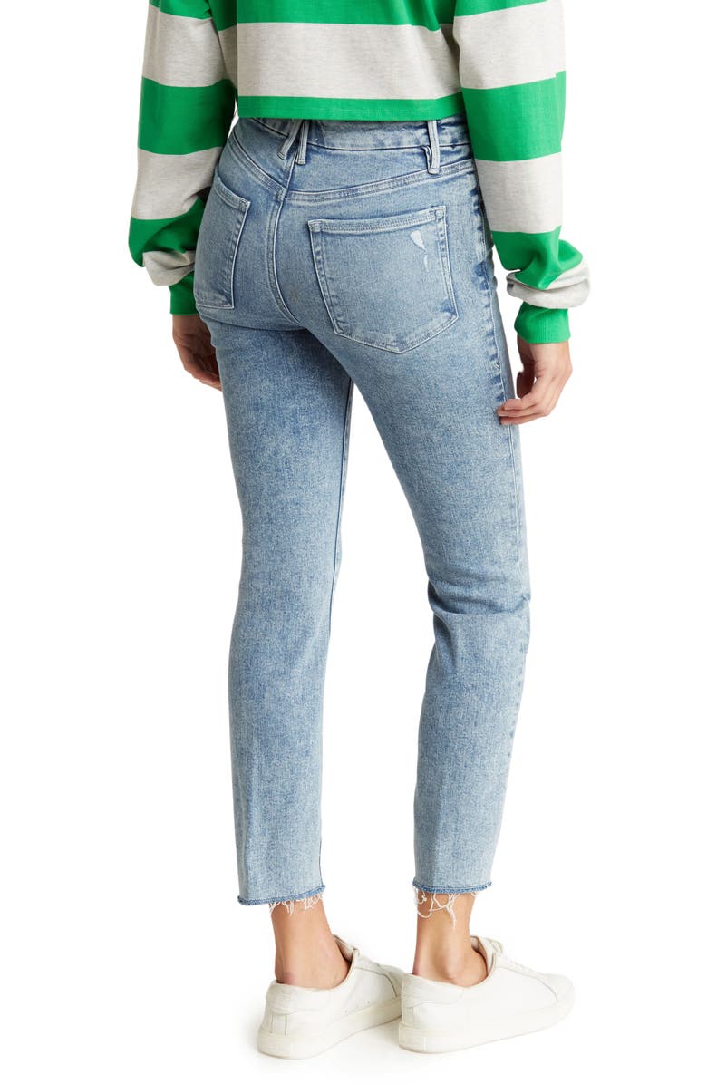 Good American Good Leg Curtain Hem Straight Leg Jeans, Alternate, color,