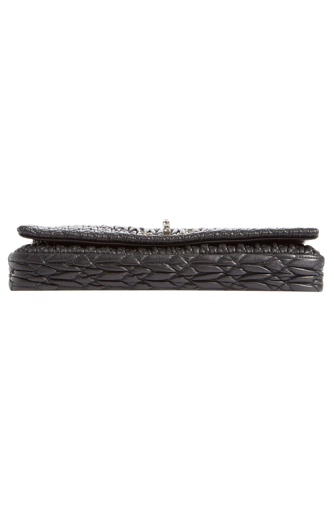 Miu Miu Medium Swarovski Crystal Chain Leather Shoulder Bag, Alternate, color, 