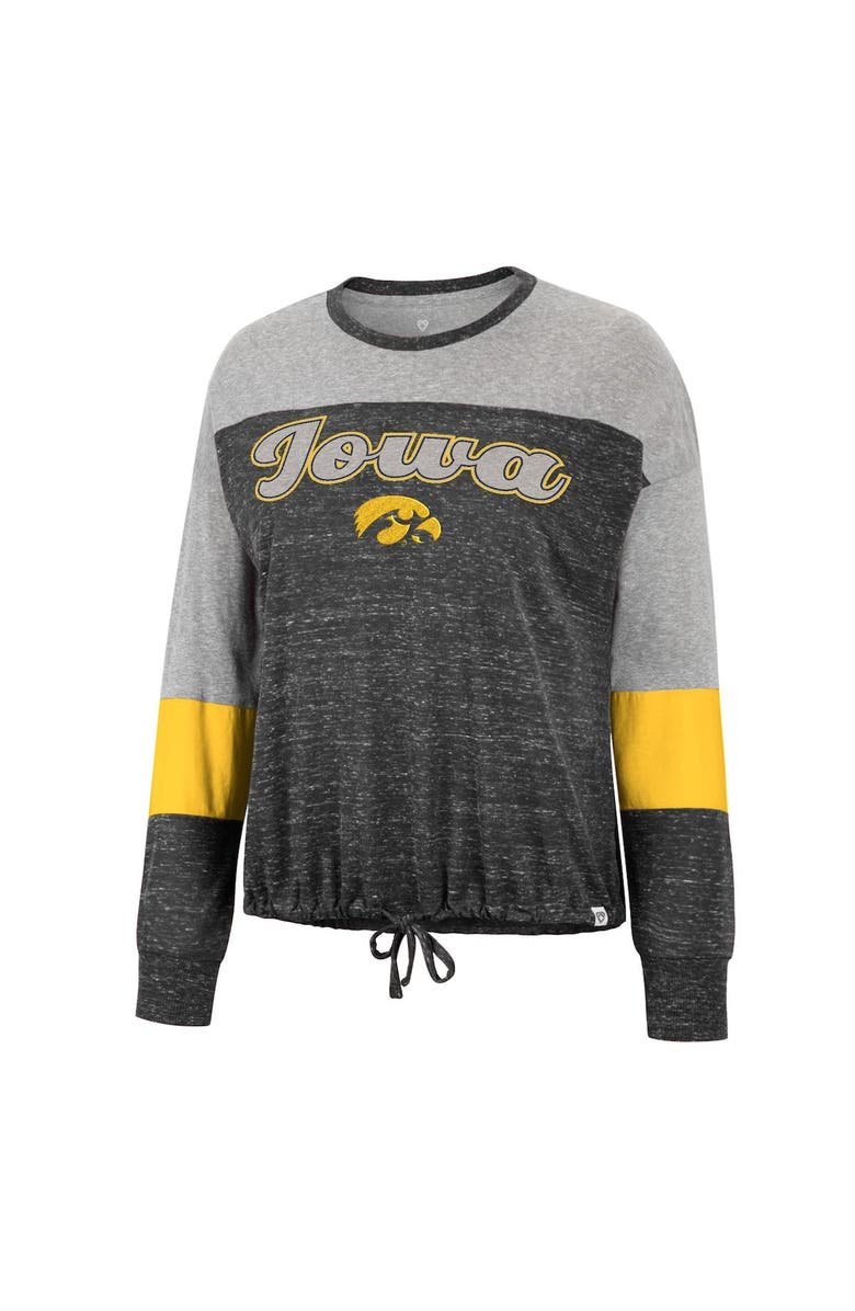 COLOSSEUM Women's Colosseum Black Iowa Hawkeyes Joanna Tie Front Long Sleeve T-Shirt, Alternate, color, 