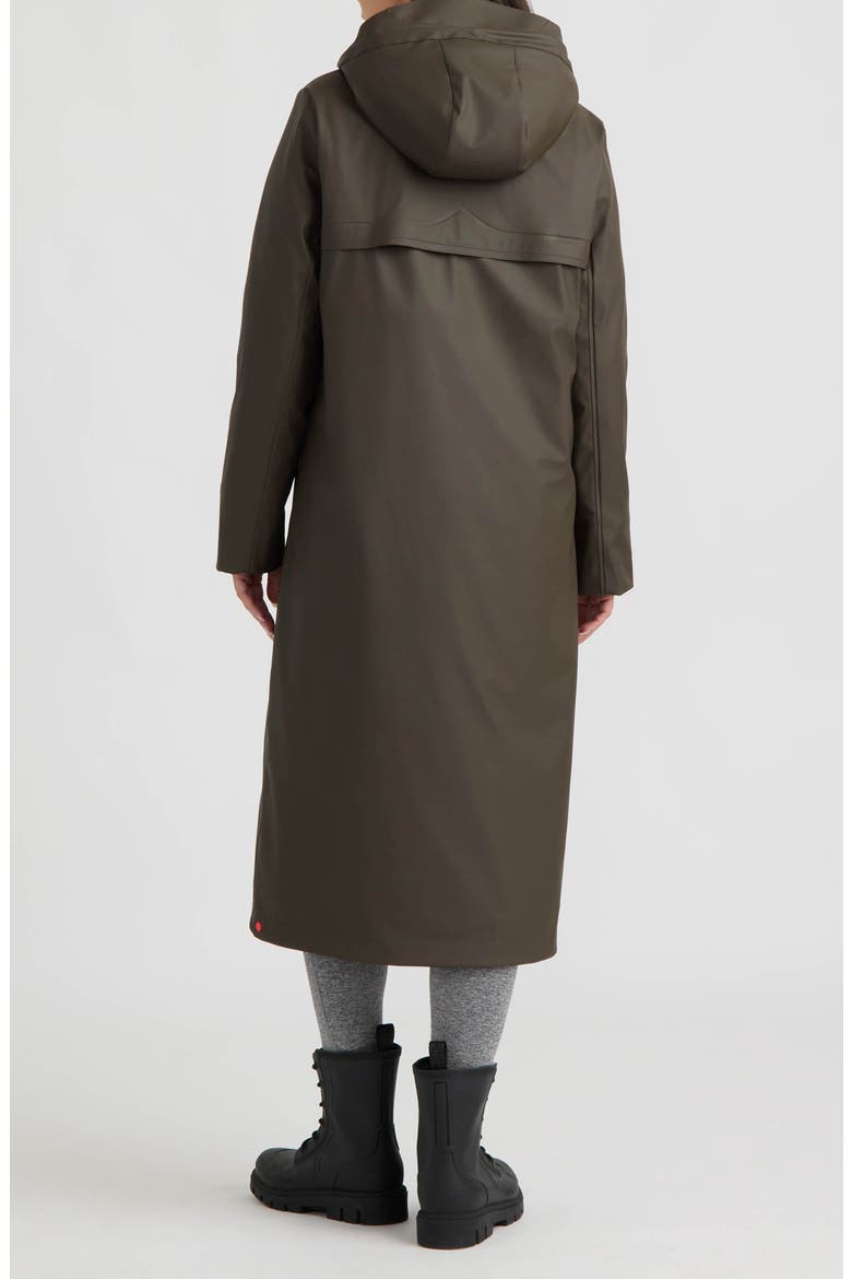 Sammy Water Repellent Long Rubberized Raincoat, Alternate, color, BROWNIE