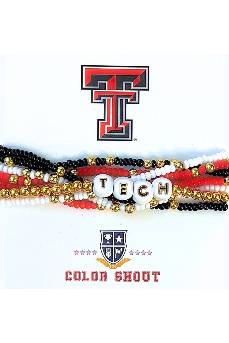 Texas Tech Lucky 7 Bracelet Set, Main, color, Yellow Gold
