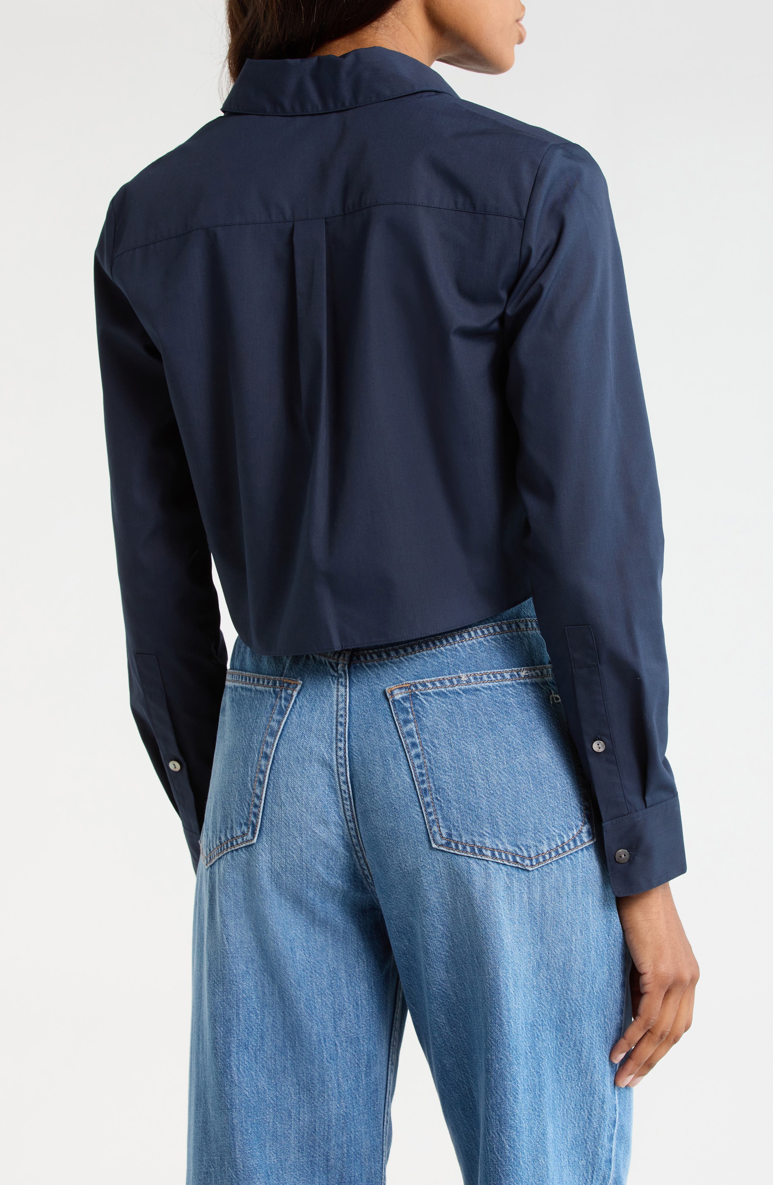 Crop Poplin Button-Up Shirt - image 4