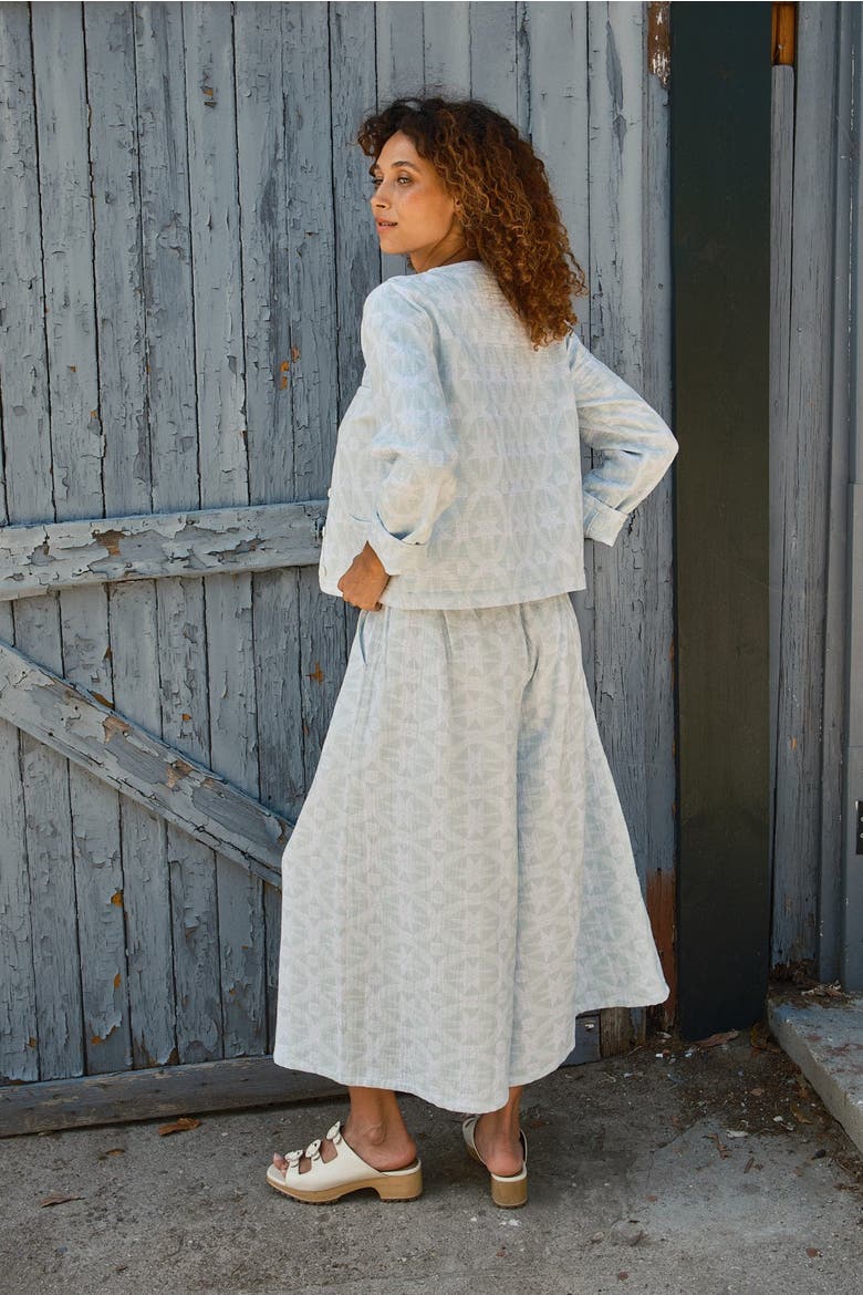 Maira Crew Neck Cardigan, Alternate, color, Calm