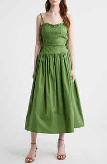 Pleated A-Line Midi Dress