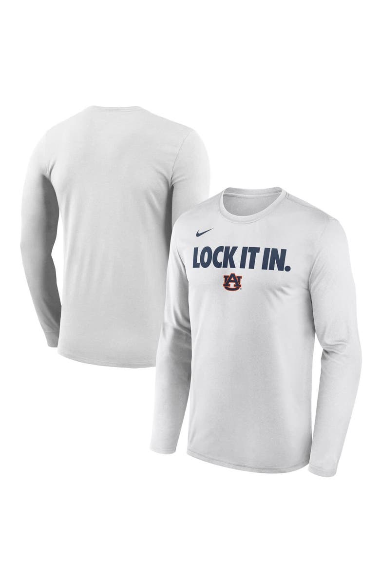 Nike Men's Nike  White Auburn Tigers 2026 On-Court Bench Long Sleeve T-Shirt, Main, color, White