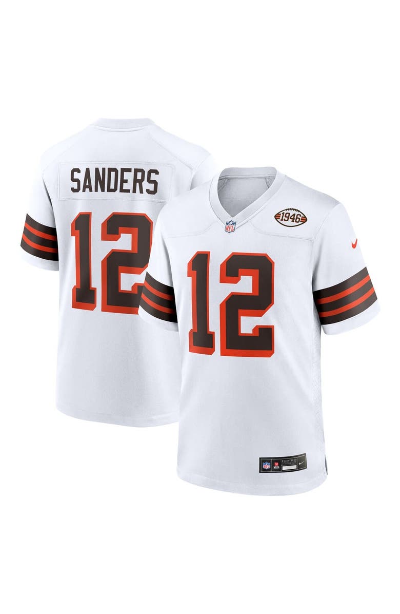Nike Men's Nike Shedeur Sanders White Cleveland Browns 2025 NFL Draft 2nd Alternate Game Jersey, Alternate, color, White