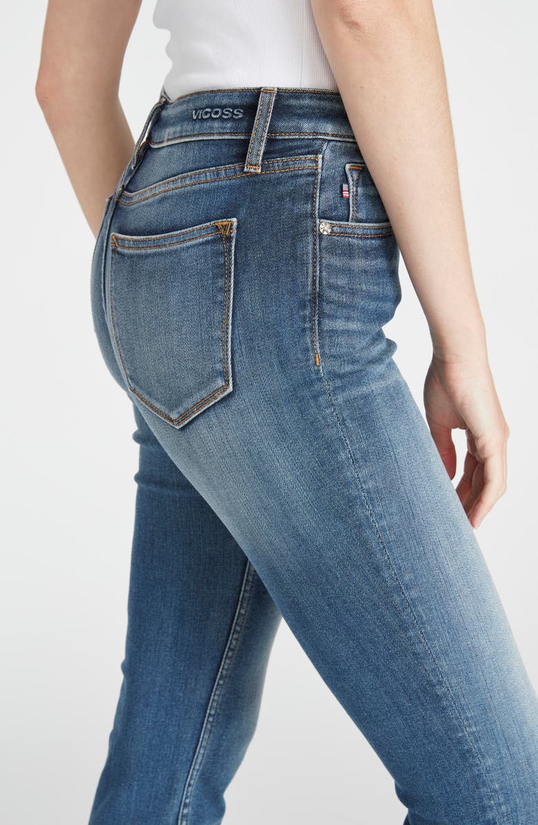 Vigoss Ace High Waist Slim Straight Leg Jeans, Alternate, color, Medium Wash