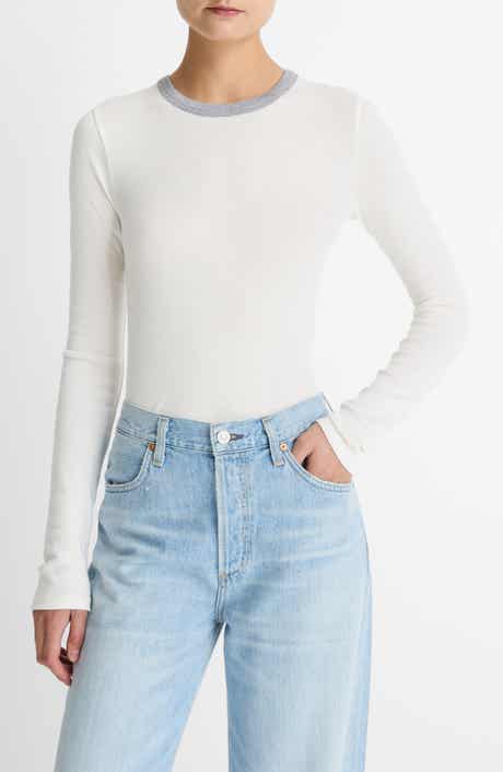 Heather Tipped Long Sleeve T-Shirt