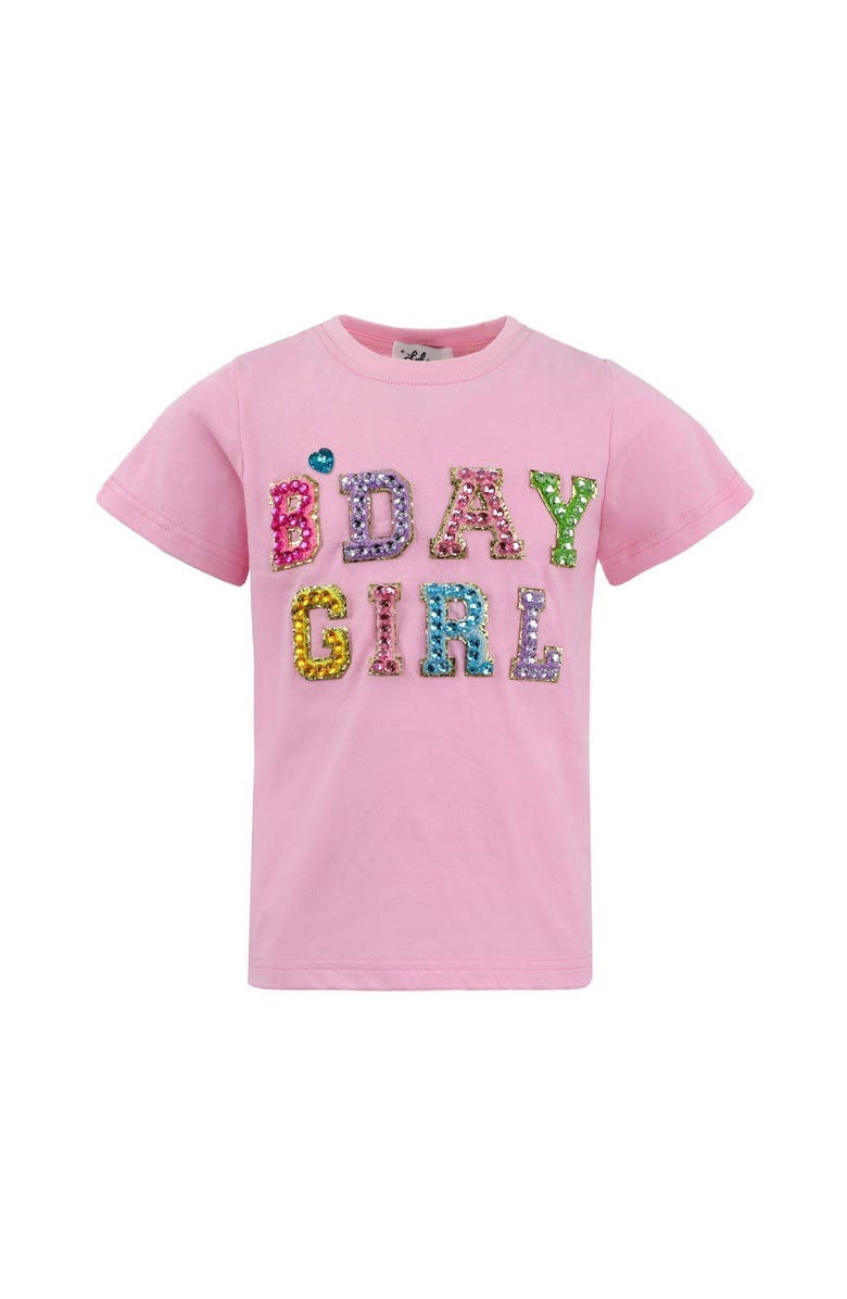 Lola + The Boys Pink Birthday Girl Gem T-Shirt, Main, color, 