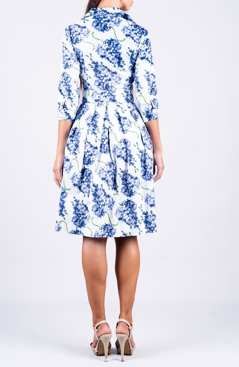 SAMANTHA SUNG Pleated Stretch Audrey Shirtdress, Alternate, color, Lilac Bunch