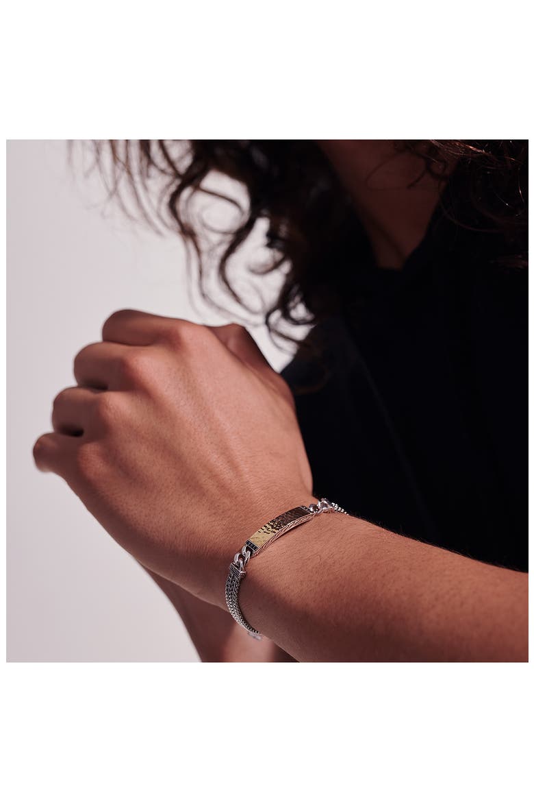 Classic Chain Hammered ID Bracelet, Alternate, color, SILVER