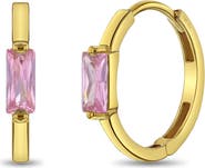 In Season Jewelry 14k Baguette Cut Huggie Earrings