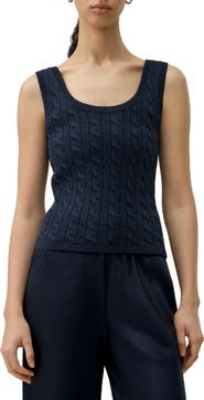 Lilysilk LILYSILK Silk-Cotton Cable-Knit Tank