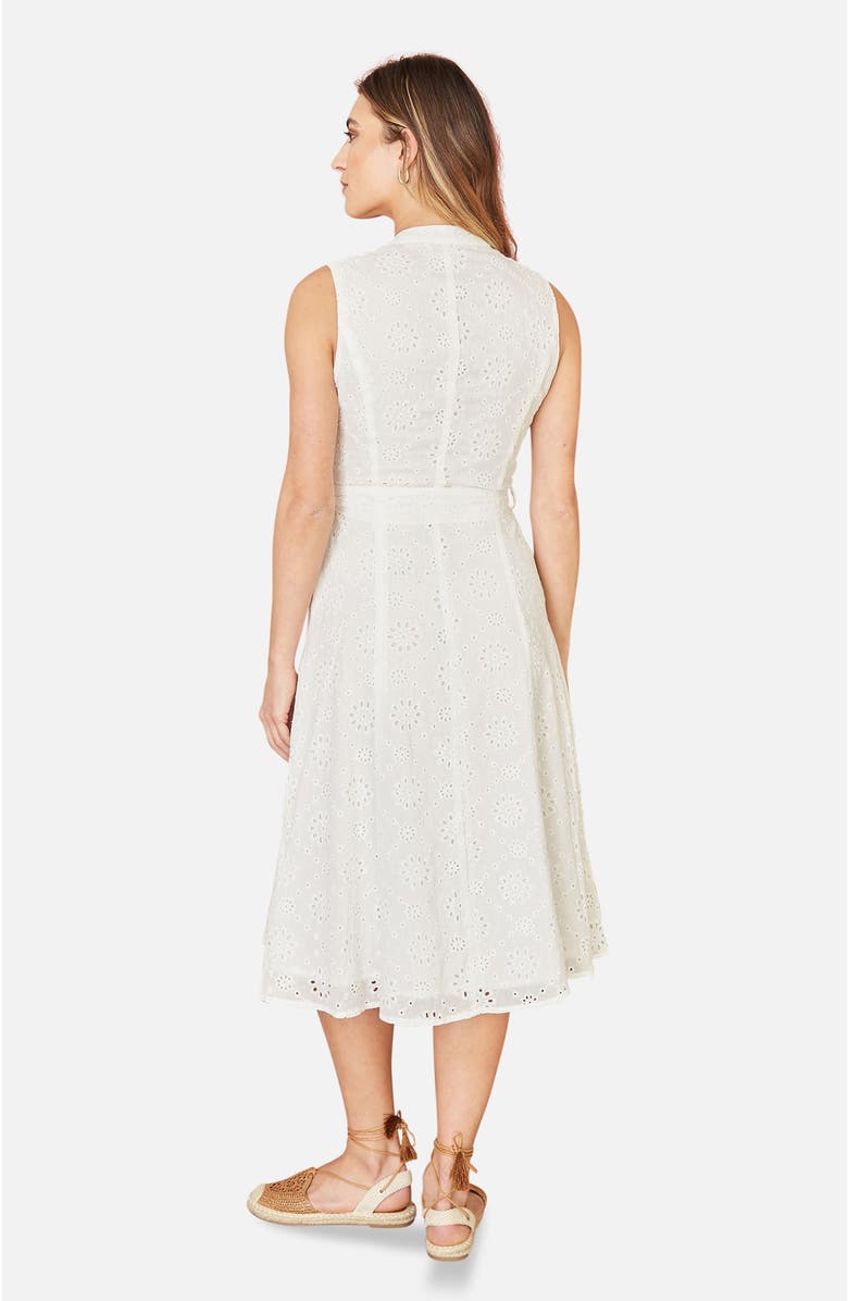 Yumi Broderie Anglaise Cotton Shirt Dress, Alternate, color, White