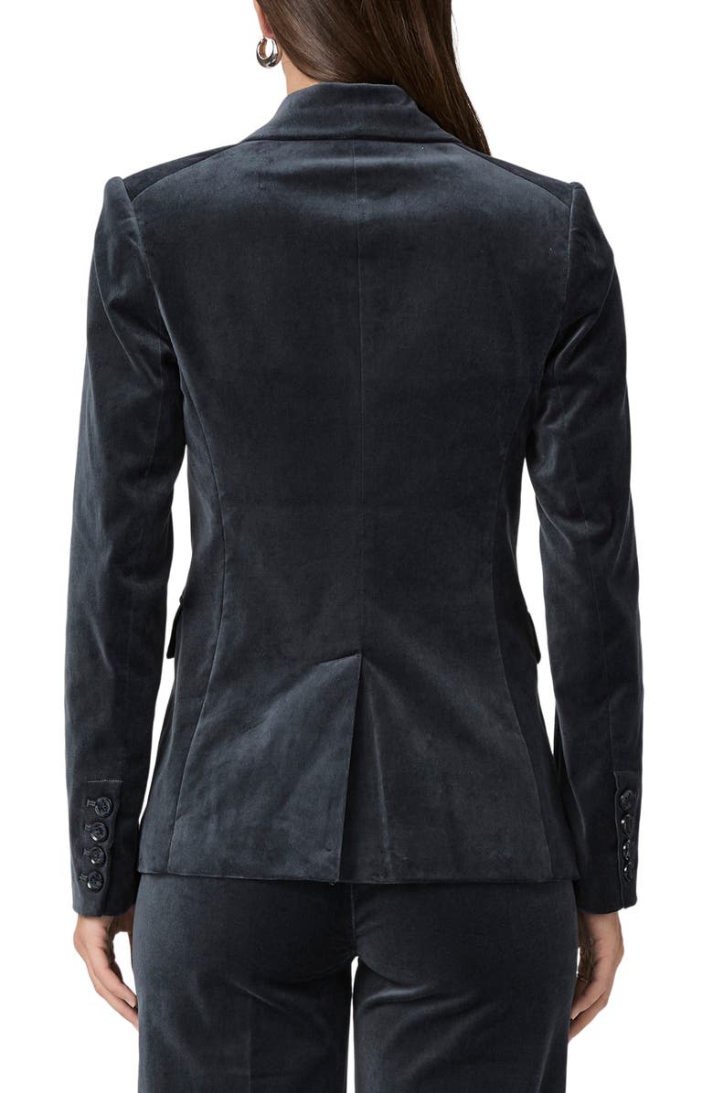 PAIGE Malbec Double Breasted Velveteen Blazer, Alternate, color, Calico Blue