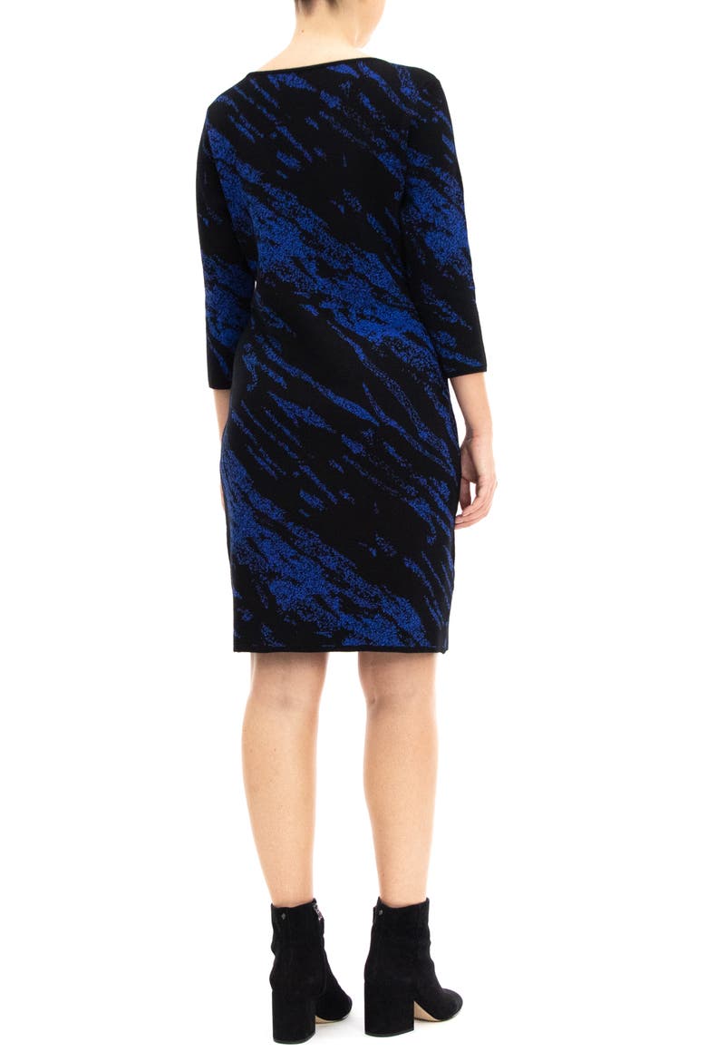 Marbled Scoop Neck Dress, Alternate, color, BLACK/DEEP SAPPHIRE
