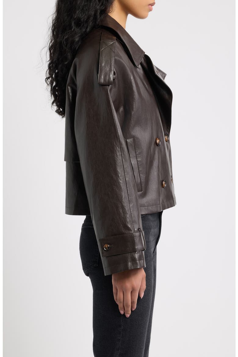 Camari Faux Leather Jacket, Alternate, color, BROWN