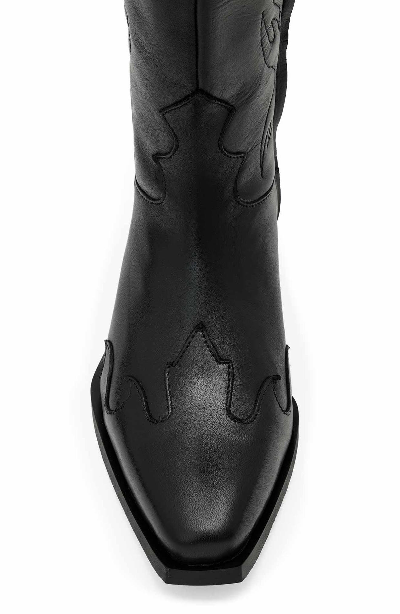 AllSaints Landon Over the Knee Western Boot, Alternate, color, Black